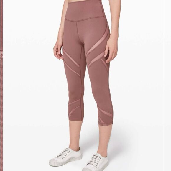 Lululemon Wunder Under High-Rise Crop 21" *Mesh LEGGINGS SIZE 8 - Picture 1 of 9